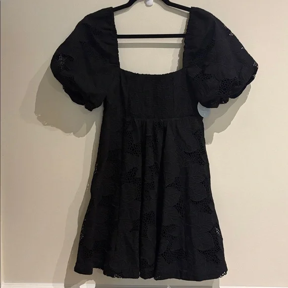 Hill House Home Matilda Lace Mini Dress in Black Cotton Lace Sz. Small NWT - Picture 6 of 13